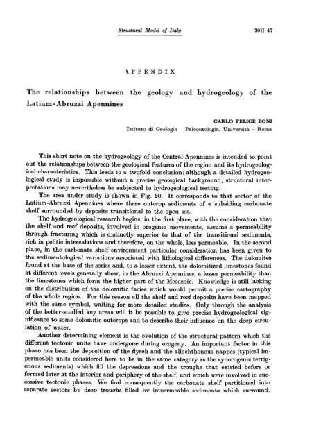 the geology and hydrogeology of the The relationships between ...