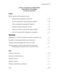 Written Assignment Grading Rubric Department of Psychology La ...