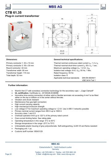 MBS AG CTB 61.35 - Mbs-ag.com