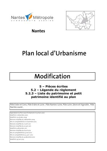liste gÃ©nÃ©rale future - Le plan local d'urbanisme de Nantes MÃ©tropole