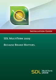 SDL MultiTerm 2009 Installation Guide