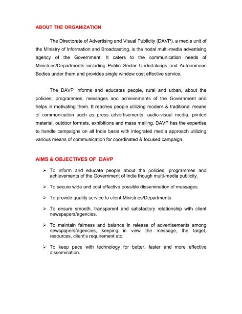 CHAPTER-II (Manual-1) - Directorate of Advertising & Visual Publicity