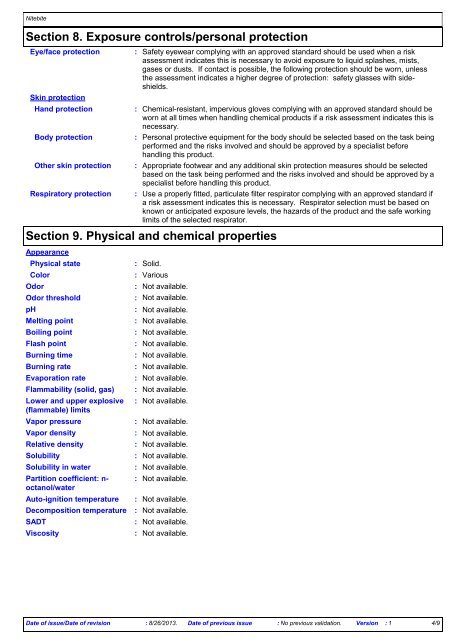 MSDS - Keystone Industries