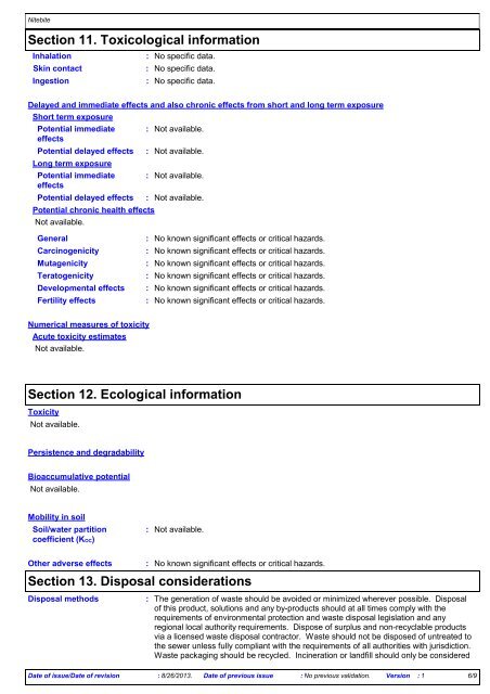 MSDS - Keystone Industries