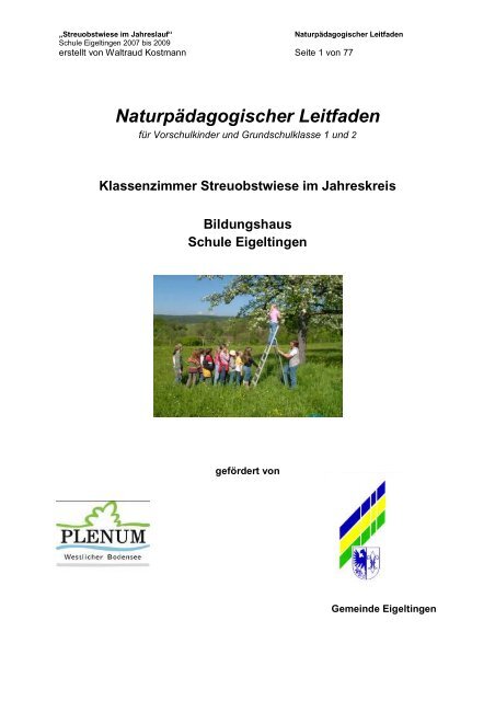 Naturpädagogischer Leitfaden - Schule Eigeltingen