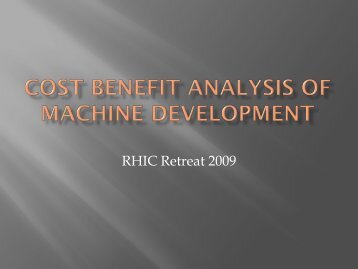 Cost Benefit Analysis of Machine Development