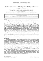 The effect of plant extracts fed before farrowing and during lactation ...