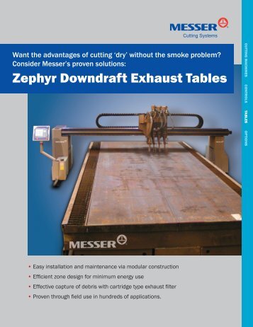 Zephyr Downdraft Exhaust Tables - Messer Cutting Systems