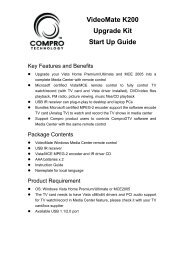 VideoMate K200 Upgrade Kit Start Up Guide - Compro