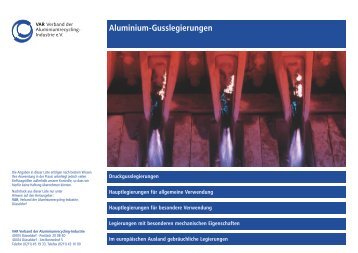 Aluminium-Gusslegierungen Druckgusslegierungen