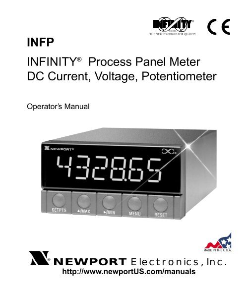 INFP - INFINITY Process Panel Meter DC Current ... - NEWPORT