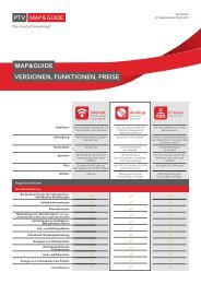 maP&guide Versionen, Funktionen, Preise - PTV Map&Guide