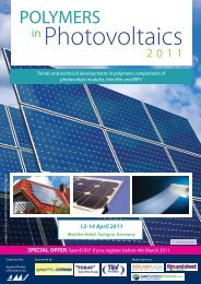 Polymers in Photovoltaics 2011 conference - AMI Consulting