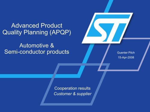 Advanced Product Quality Planning - APQP - SupplyOn