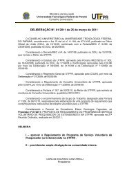 DeliberaÃ§Ã£o nÂº. 01/2011 de 25 de marÃ§o de 2011 do COUNI - UTFPR