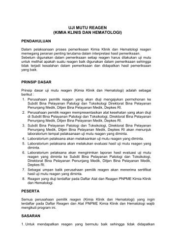 uji mutu reagen - Departemen Kesehatan Republik Indonesia
