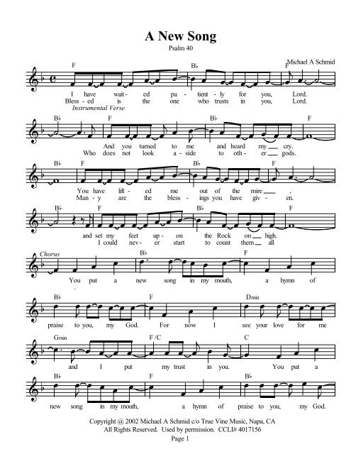 A New Song (Lead Sheet) - Christian songs 4 Praise And Worship