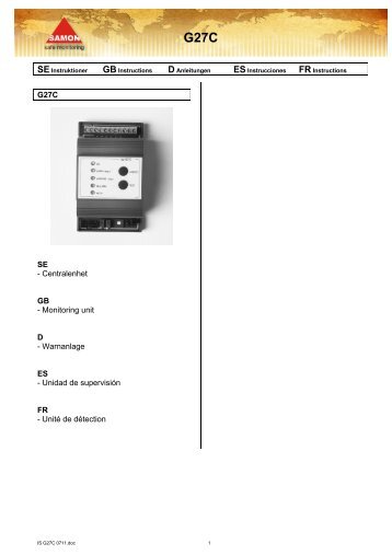 G27C SE - Centralenhet GB - Monitoring unit D - Warnanlage ES ...