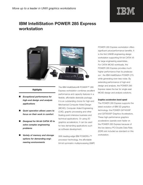 IBM IntelliStation POWER 285 Express workstation - AscendBridge ...