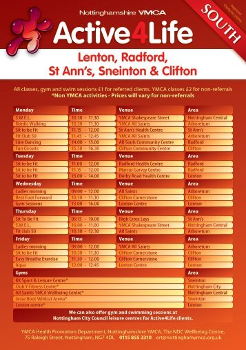 Lenton, Radford, St Ann's, Sneinton & Clifton - Nottingham YMCA