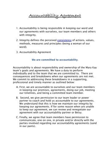 Accountability Agreement - Betsy Richard