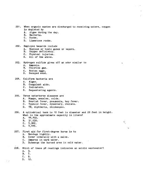 Practice Exams Grade II Treatment - Division of Water Quality