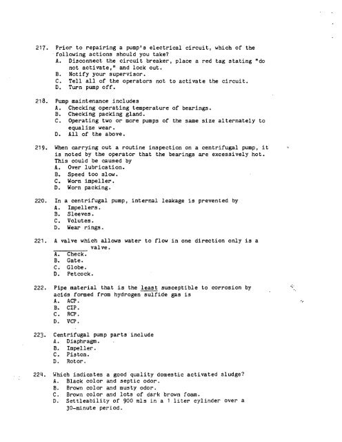 Practice Exams Grade II Treatment - Division of Water Quality