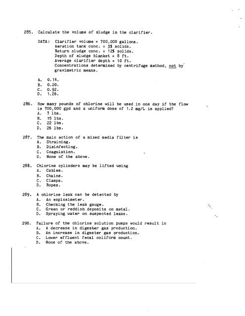 Practice Exams Grade II Treatment - Division of Water Quality