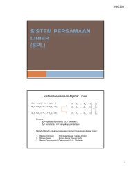 Sistem Persamaan Aljabar Linier