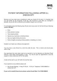 patient information following upper gi endoscopy - NHS Orkney