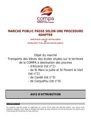 MARCHE PUBLIC PASSE SELON UNE PROCEDURE ... - Compa