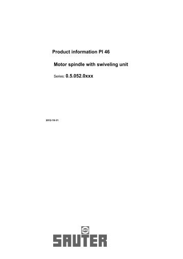 Product information PI 46 Motor spindle with swiveling unit Series ...