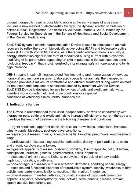 ZooDENS Operating Manual Part 2. Instruction Manual