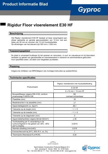 2.4.2.4 Rigidur E 30 HF NL - Gyproc
