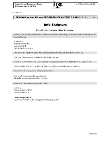 c - Organische und Bioorganische Chemie - Karl-Franzens ...