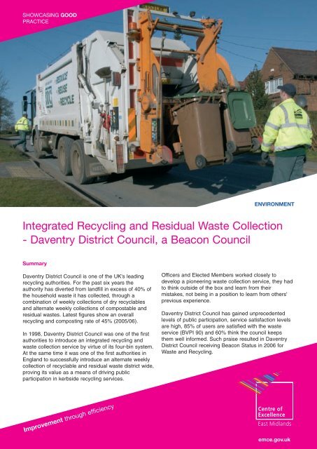 Integrated Recycling and Residual Waste Collection - East Midlands ...