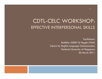 Effective Interpersonal Skills by Dr Radhika Jaidev and Ms Peggie ...