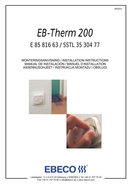 EB-Therm 200 - SB Golv &amp; Kakel