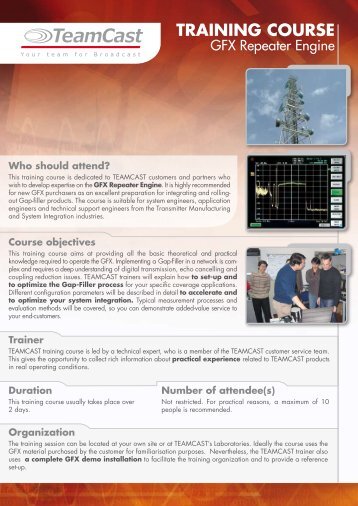 Download GFX Training Course leaflet - Teamcast