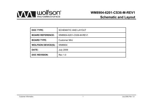 WM8904-6201-CS36-M-REV1 Schematic and Layout - Wolfson ...