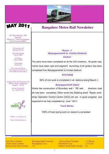 BMRC Newsletter - Bangalore Metro