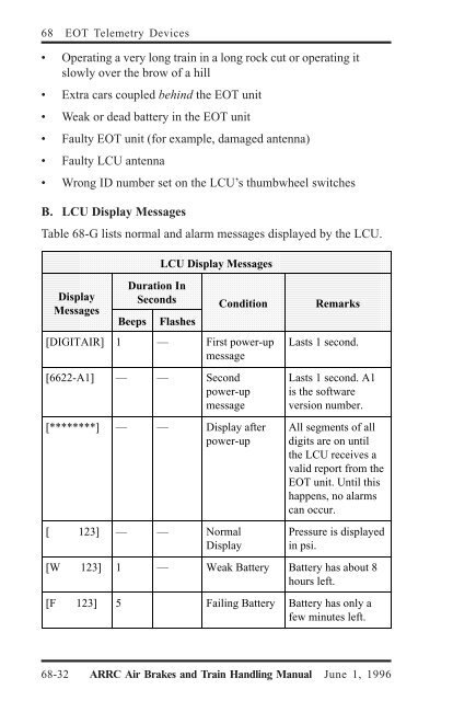 Air Brakes and Train Handling Rules - Alaska Railroad