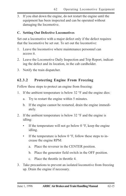 Air Brakes and Train Handling Rules - Alaska Railroad