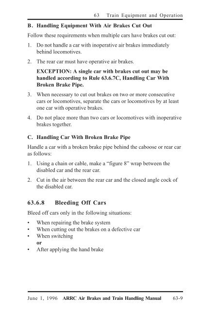 Air Brakes and Train Handling Rules - Alaska Railroad