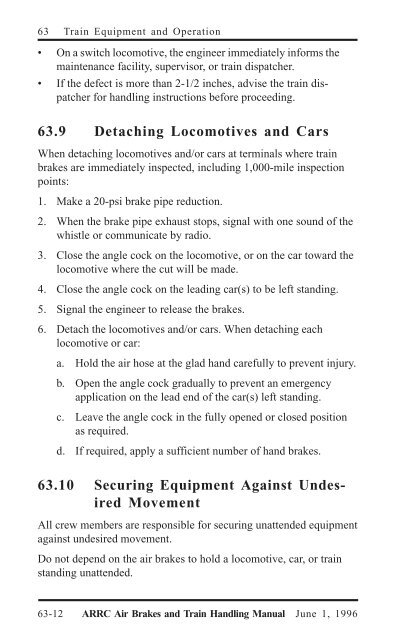 Air Brakes and Train Handling Rules - Alaska Railroad