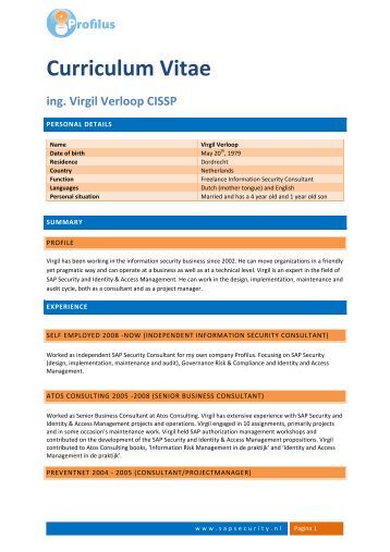 sap security resume