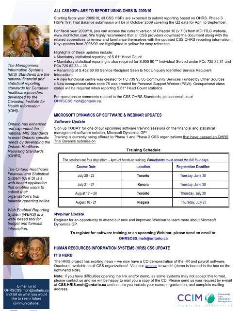 CSS MIS June 2009 Newsletter - CCIM