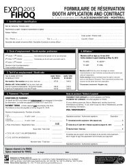 Formulaire de rÃ©servation des stands - FÃ©dÃ©ration interdisciplinaire ...