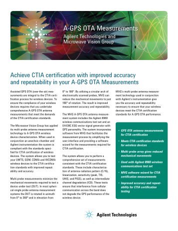 A-GPS OTA Measurements for CTIA Certification - Agilent ...