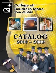 CSI Catalog - College of Southern Idaho